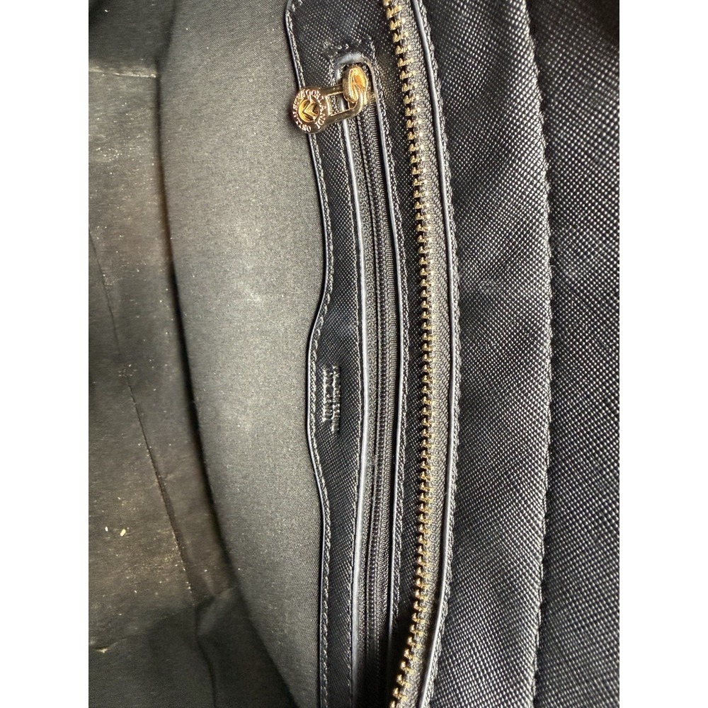 Orlandi Valentino Black Tote Handbag Gold Tone Logo Shoulder Bag Large Purse - Picture 7 of 9